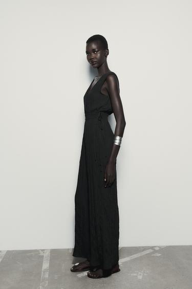 OVERALL IN SATINOPTIK IM KNITTERLOOK - Schwarz von Zara - Bild 2