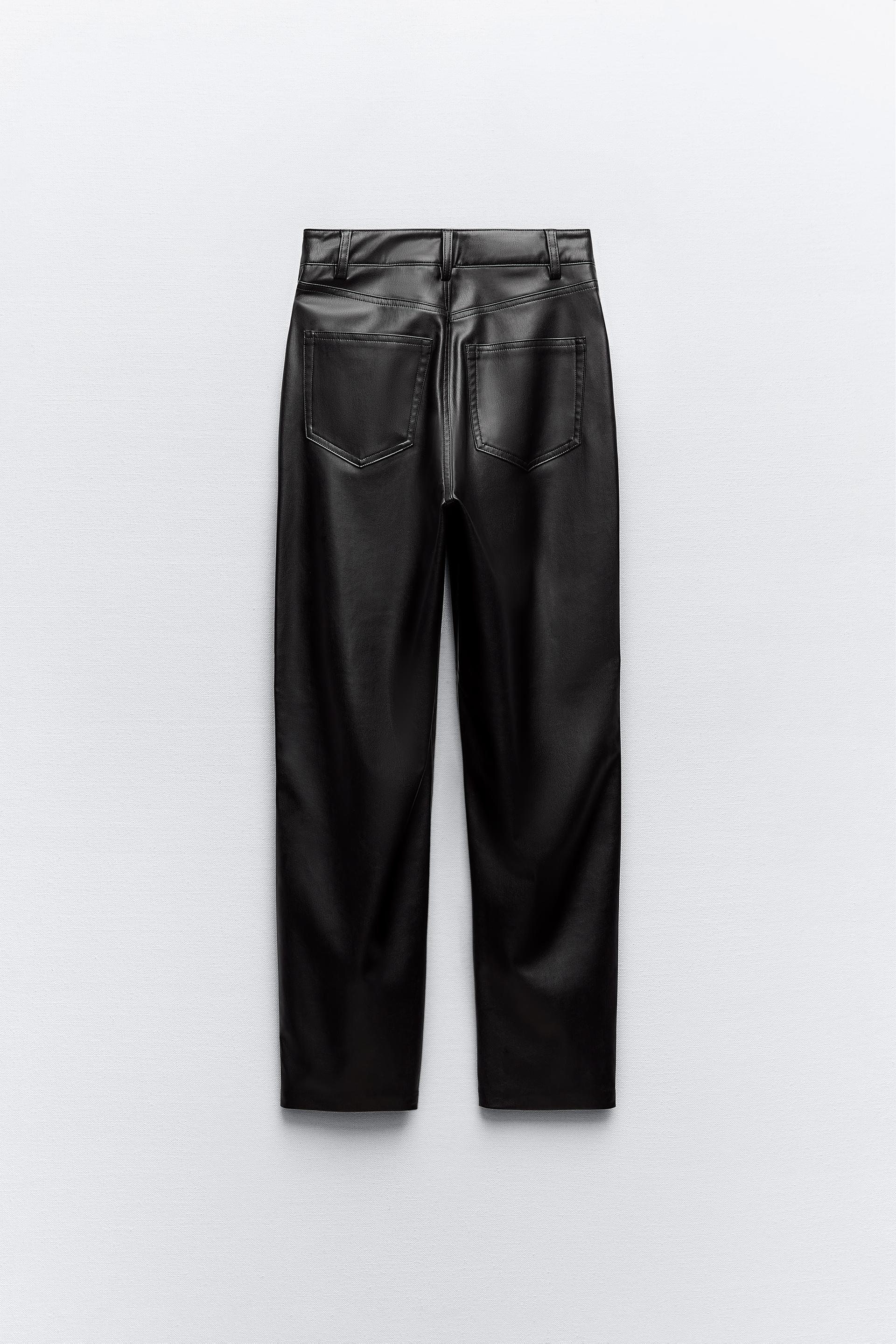 Zara mom fit leather trousers Clearance