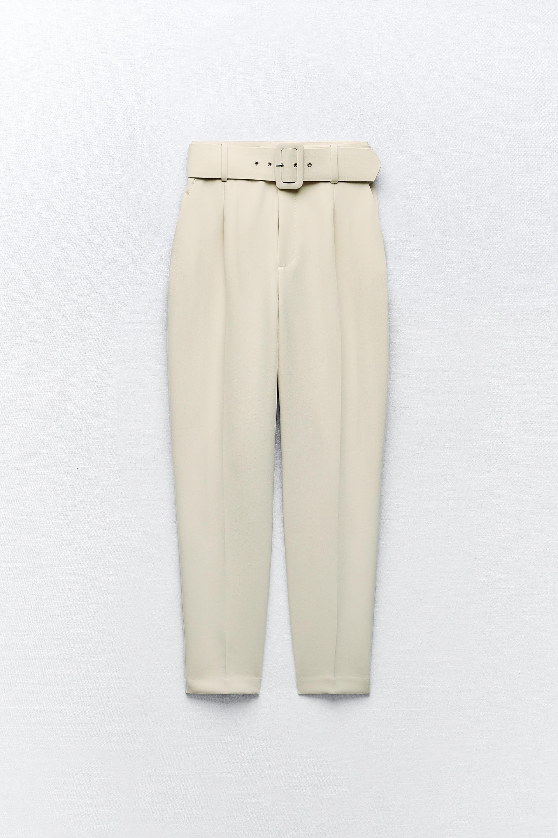 Pants with belt zara Clearance