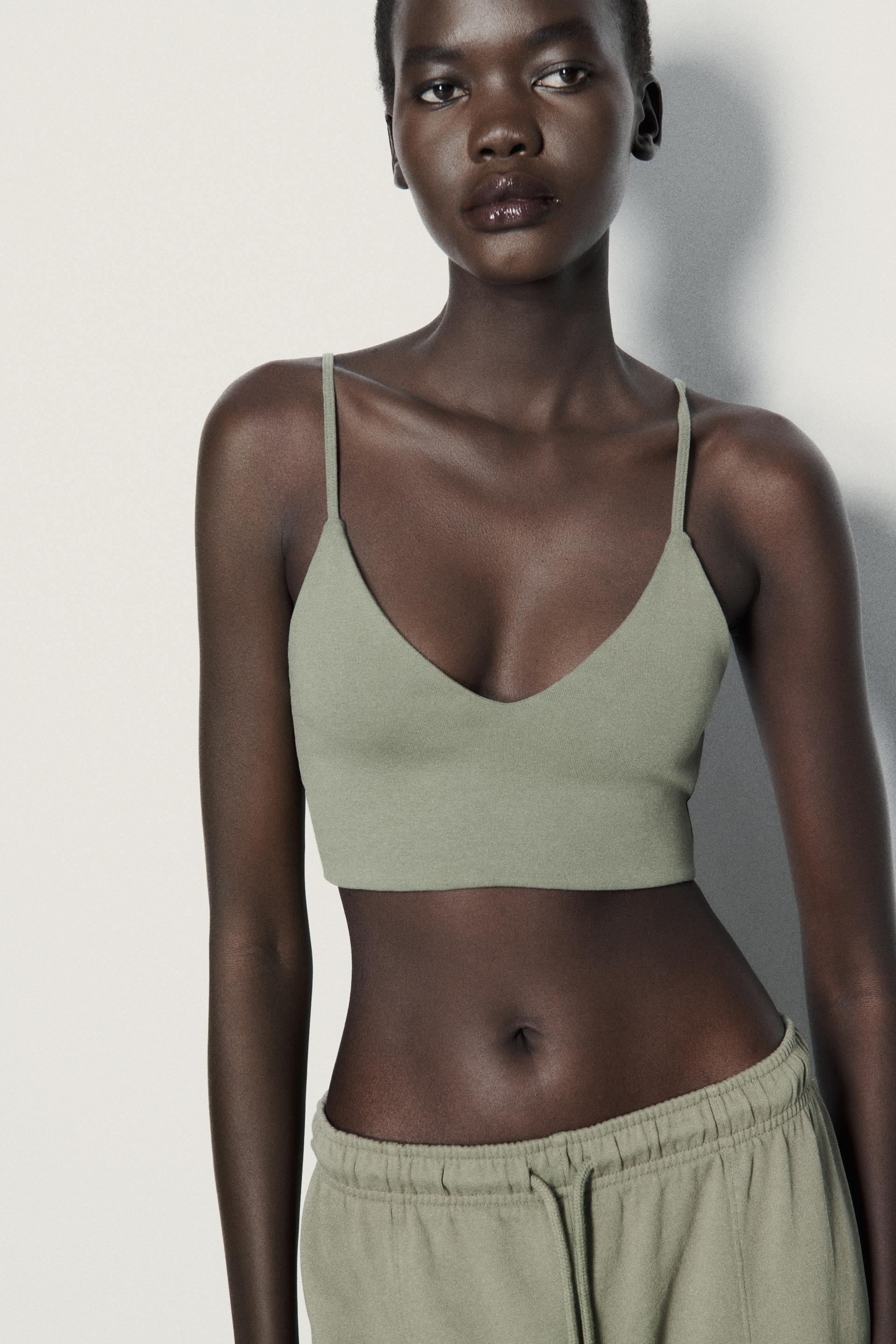 Crop top zara beige Clearance