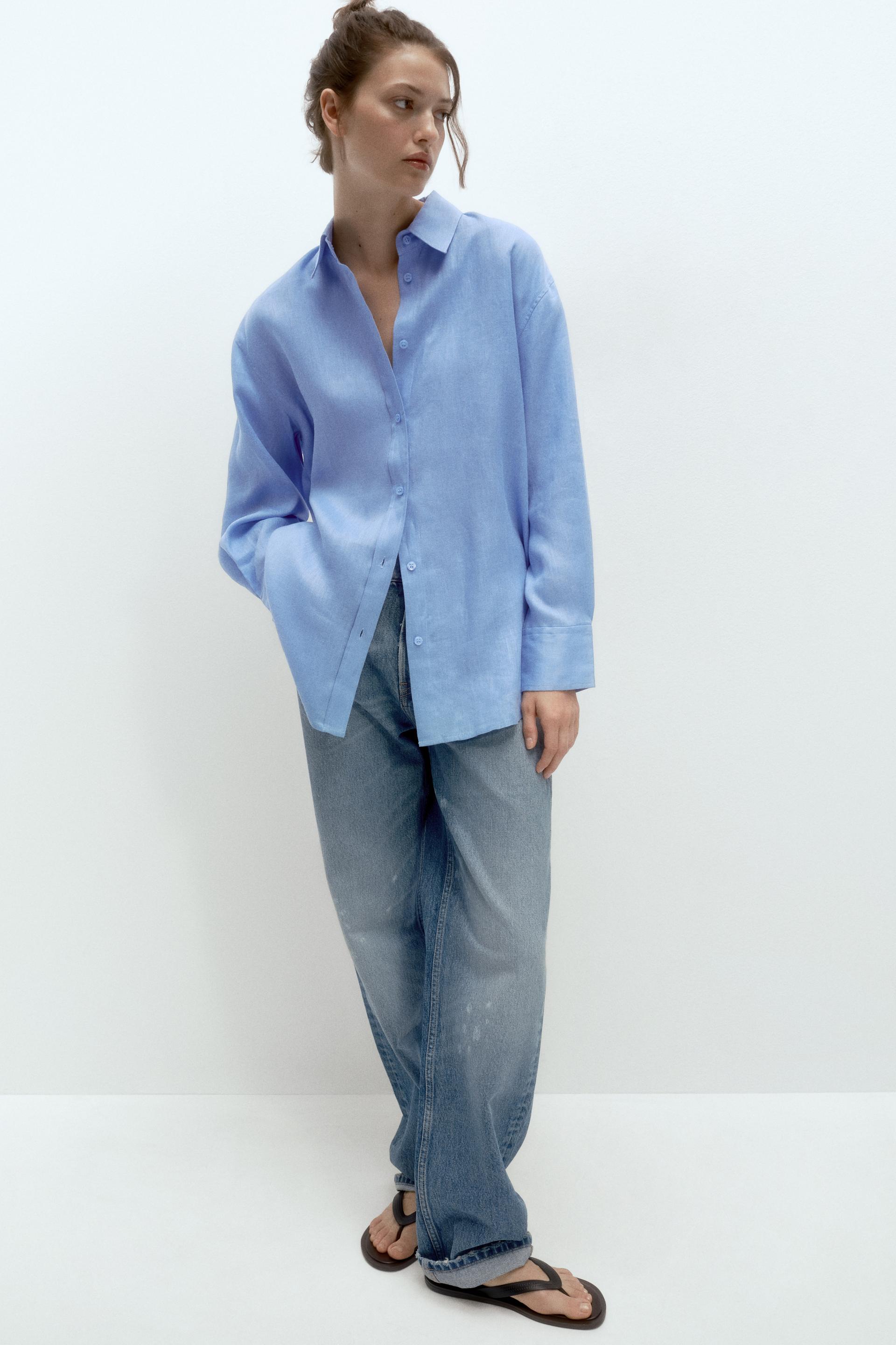 Zara women linen shirt Outlet