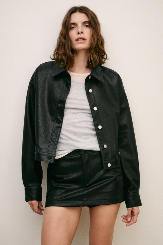 Short saia preto zara cheap