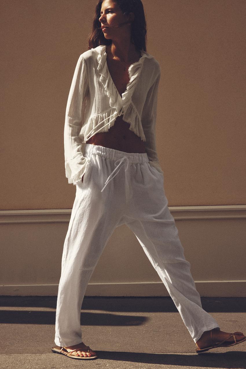 Zara women's white tops Clearance