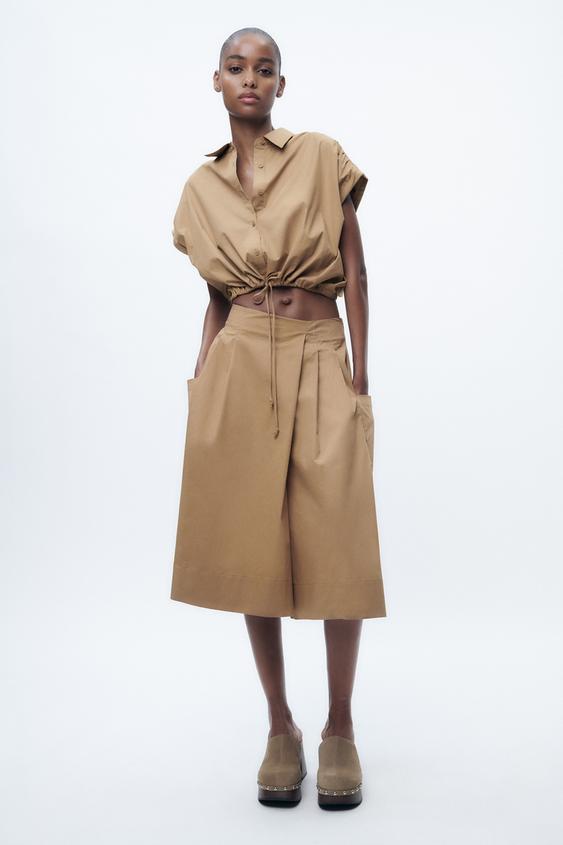 CROPPED POPLIN SHIRT