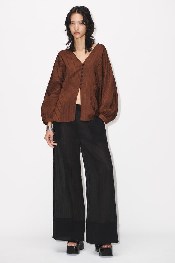 STRIPED JACQUARD BLOUSE