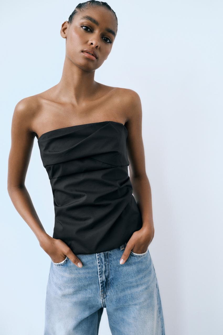 Zara black bandeau top Clearance