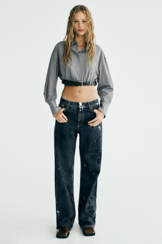 CROPPED SHIRT WITH BELT