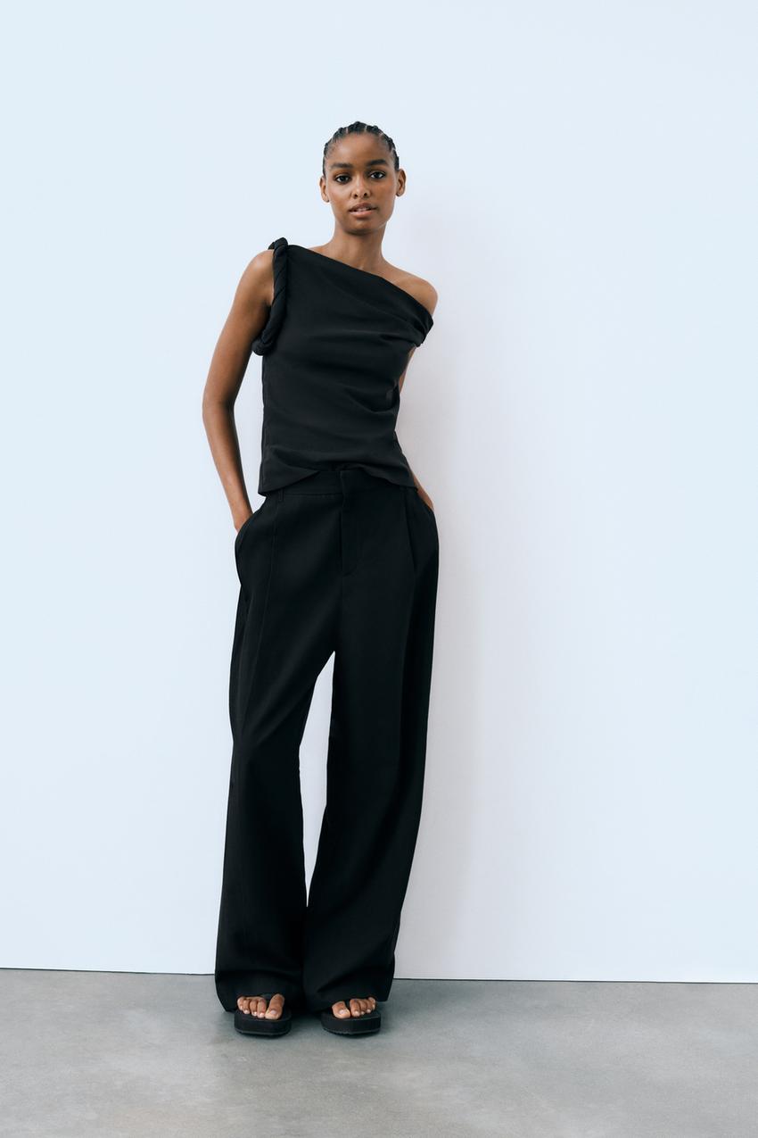 Zara black linen trousers Clearance