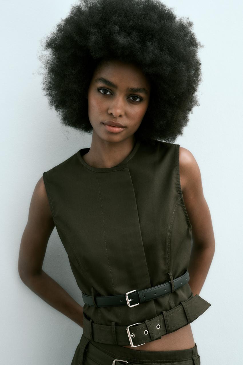 Zara belted vest Clearance