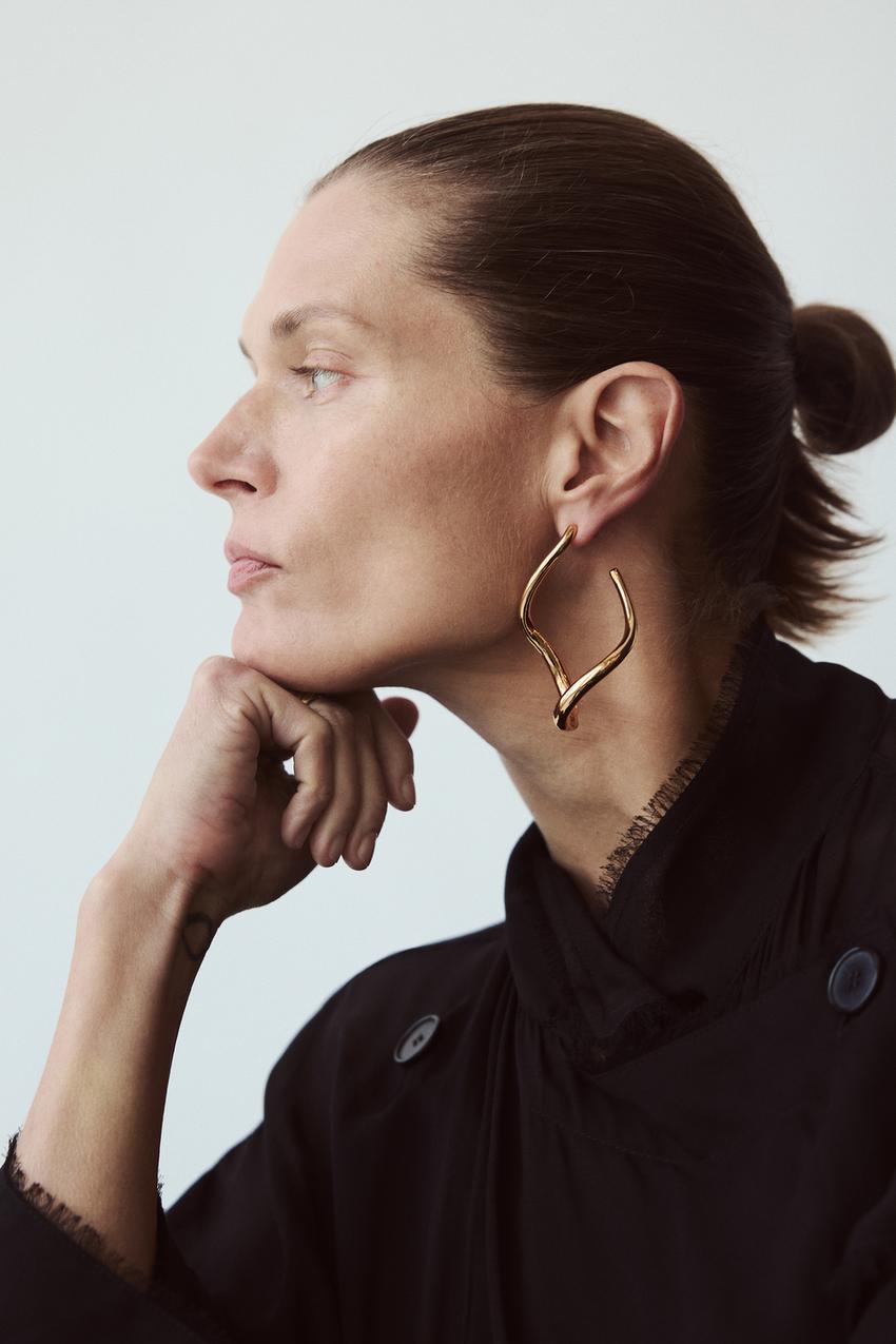 Zara gold hoop earrings Clearance