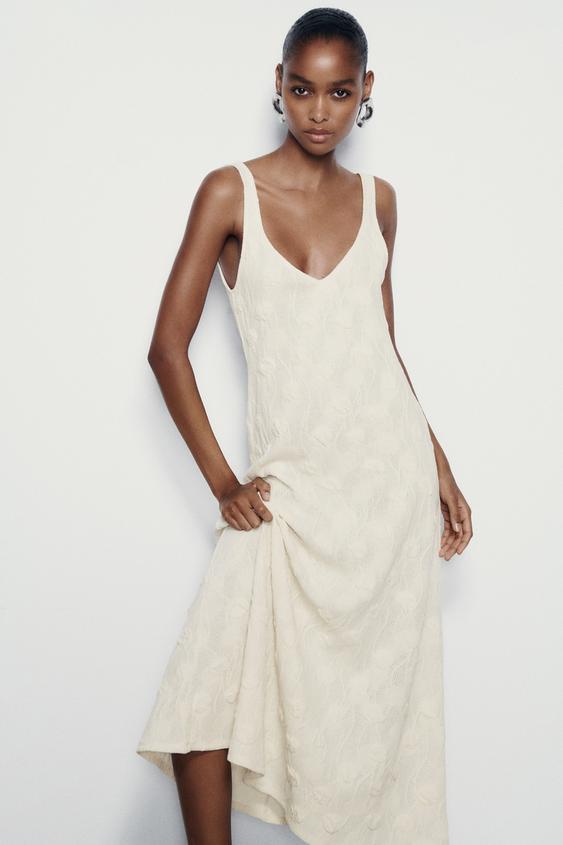 Zara trf collection white dress Clearance