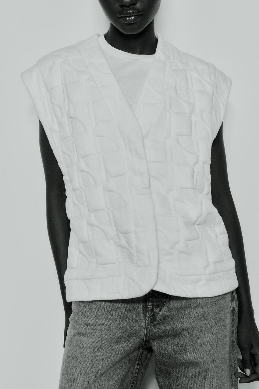 Zara white gilet Clearance