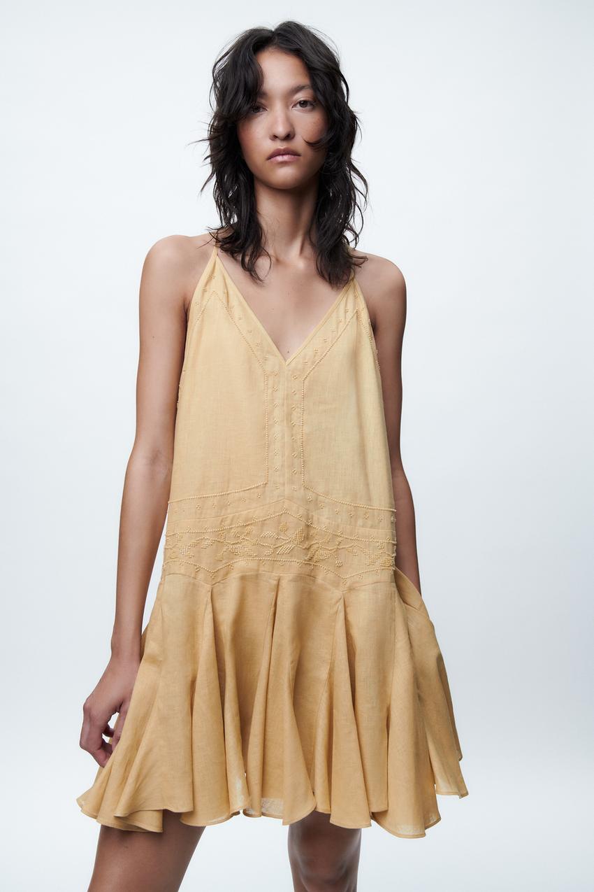 Zara dress embroidered Clearance