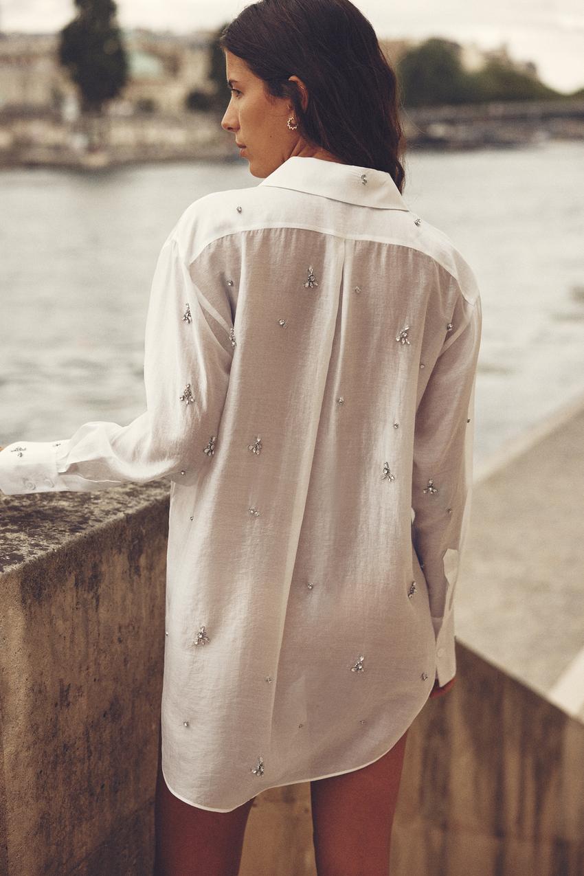 White long shirt zara Clearance