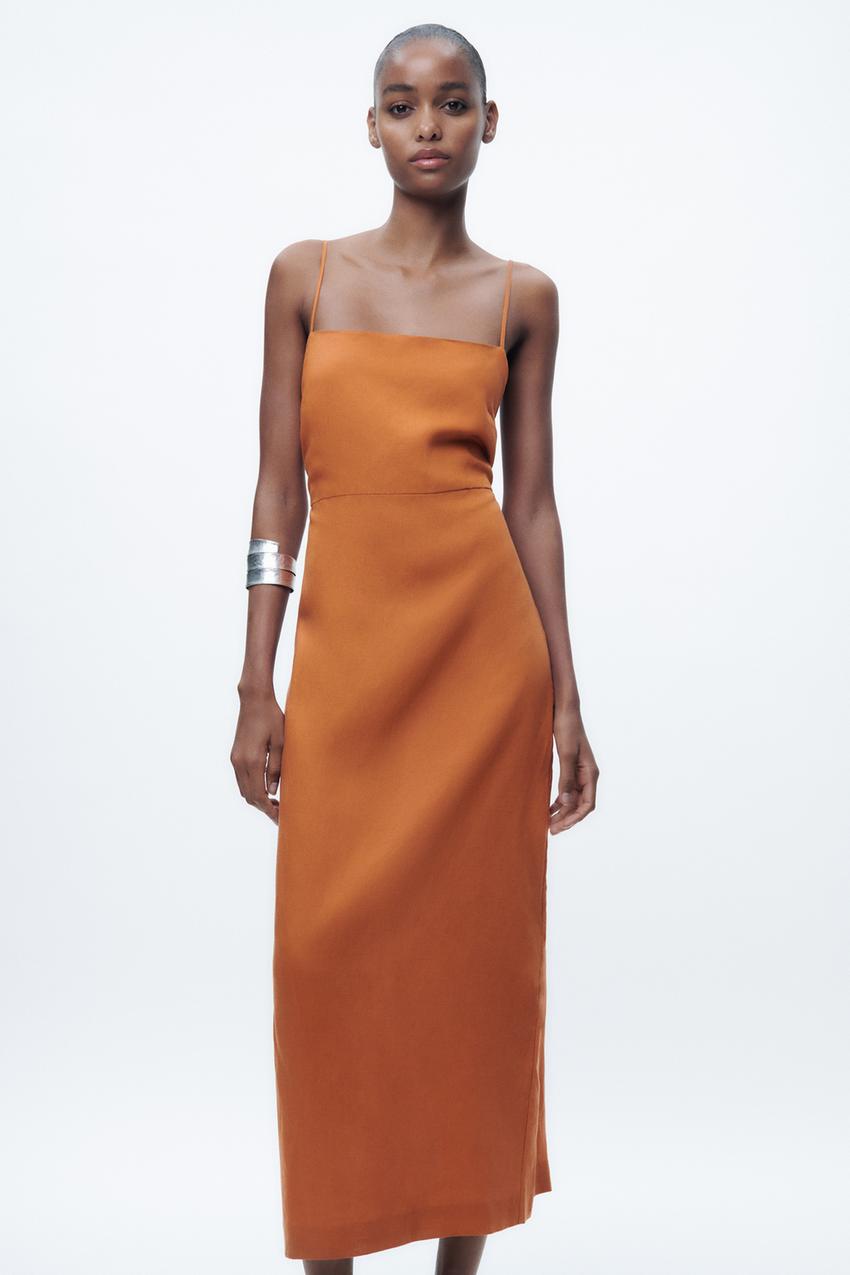 Orange maxi dress zara Clearance