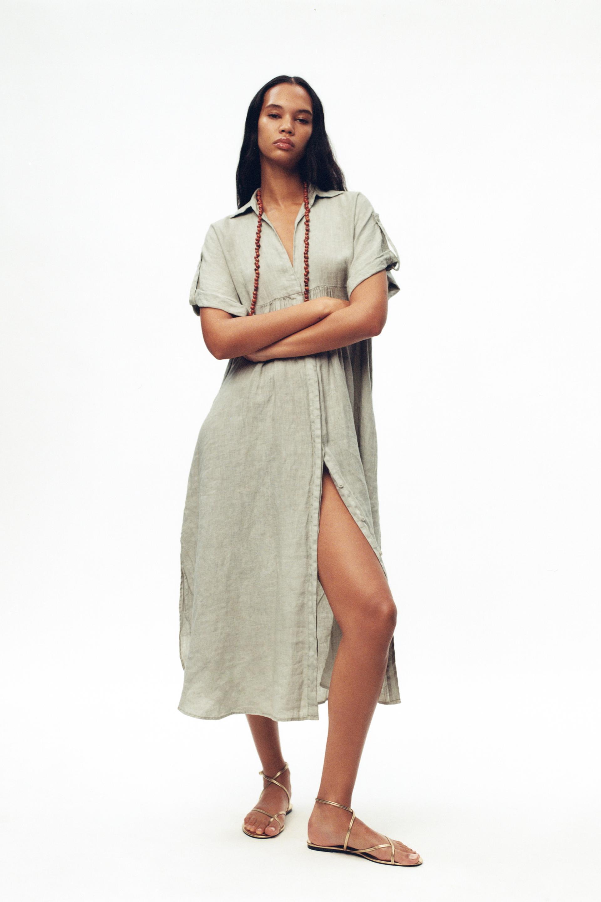 Zara dress in linen Clearance