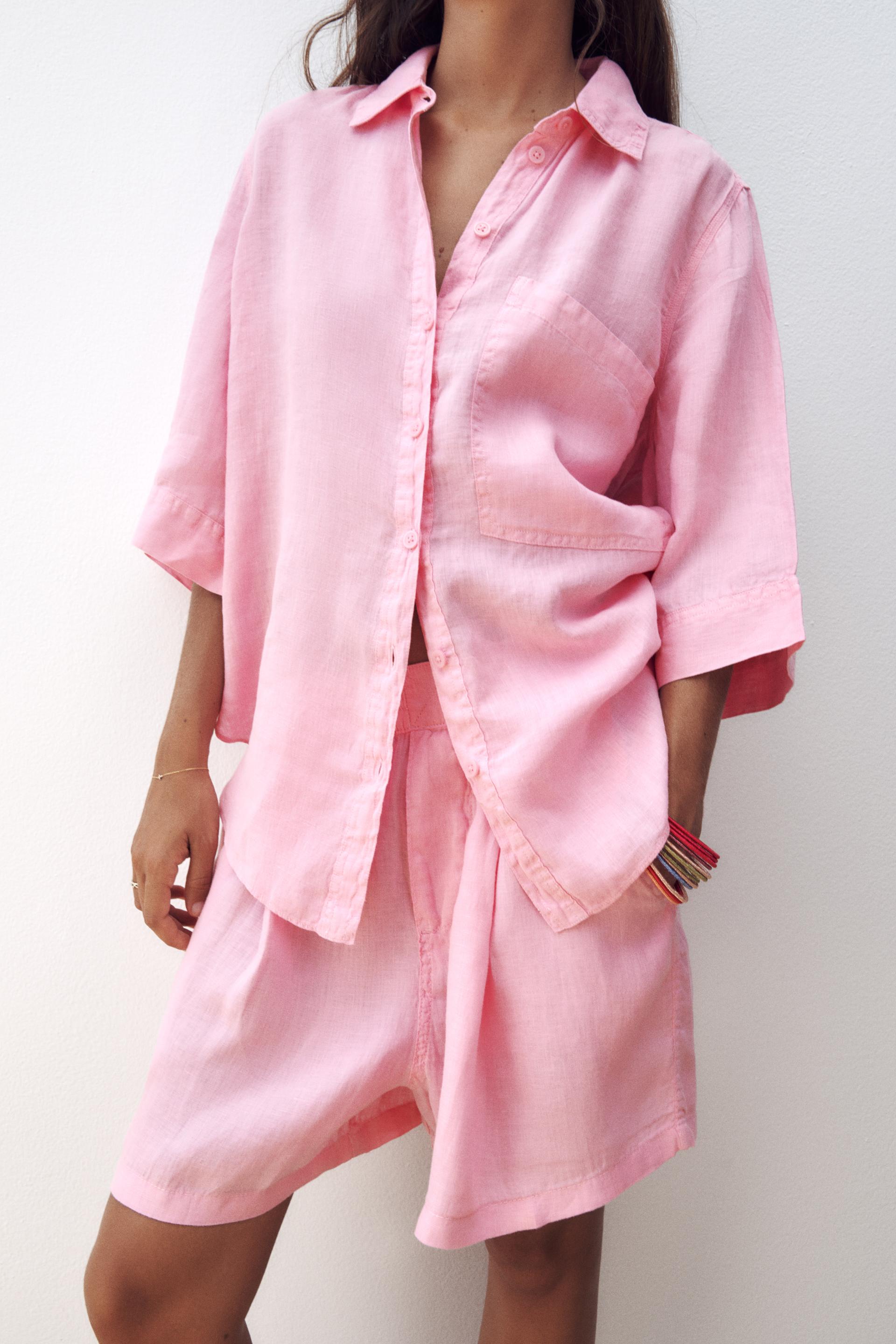 Zara pink linen top Clearance