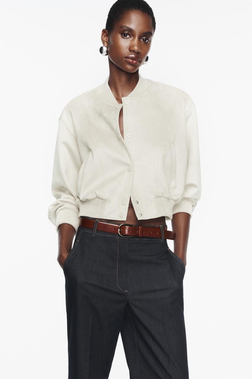 Zara suede bomber Clearance