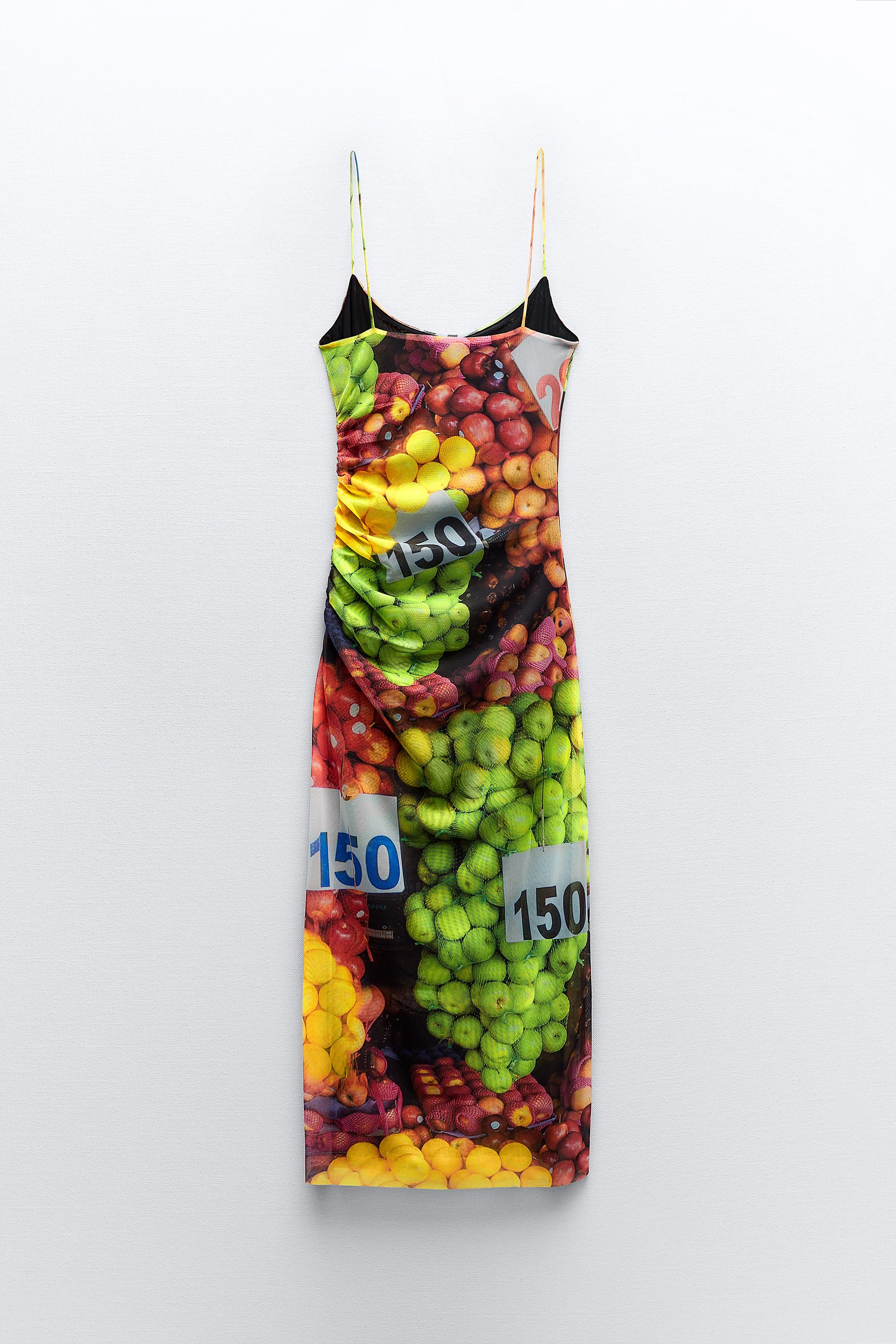 Zara black dress green straps Clearance