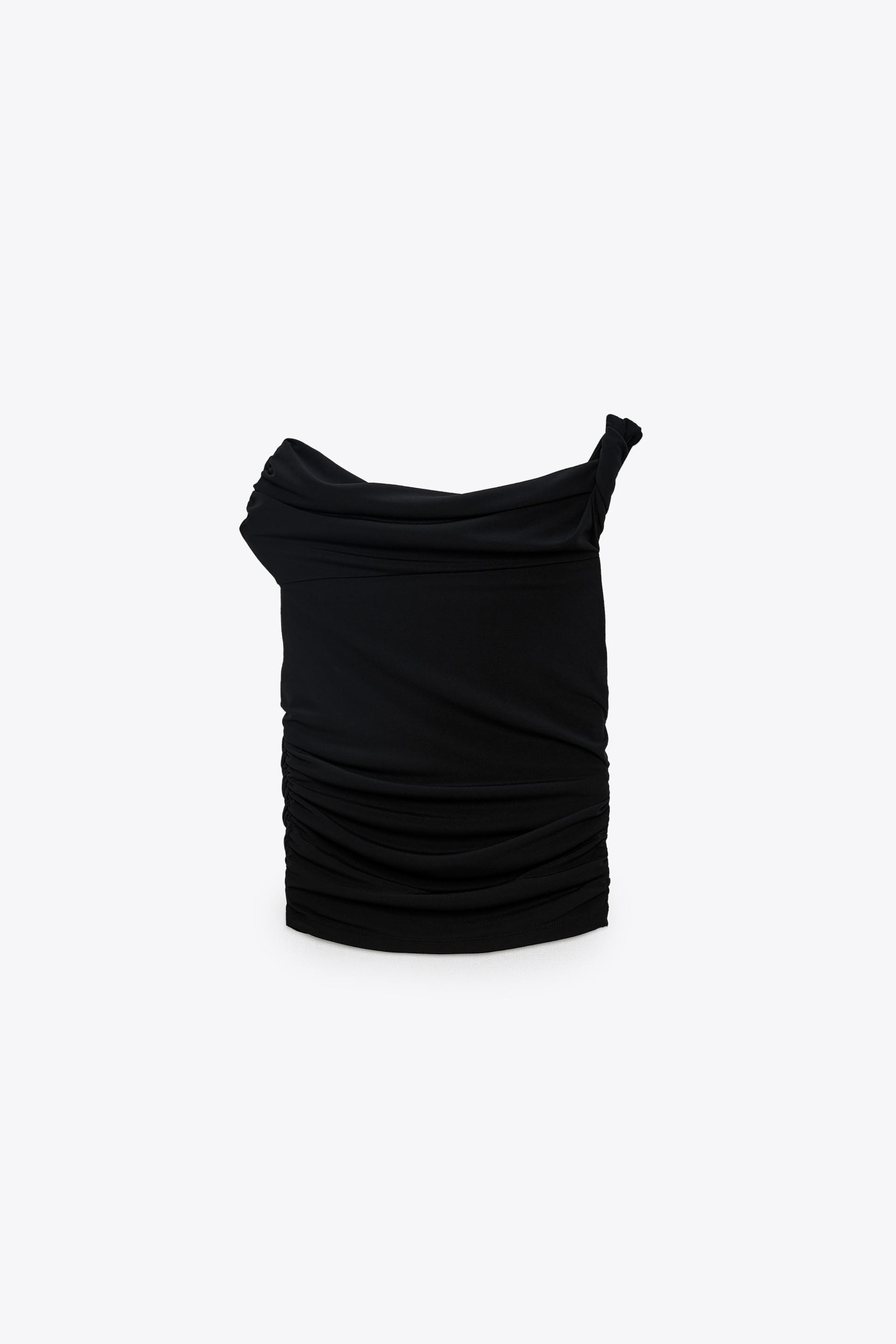 Zara black ruched top Clearance