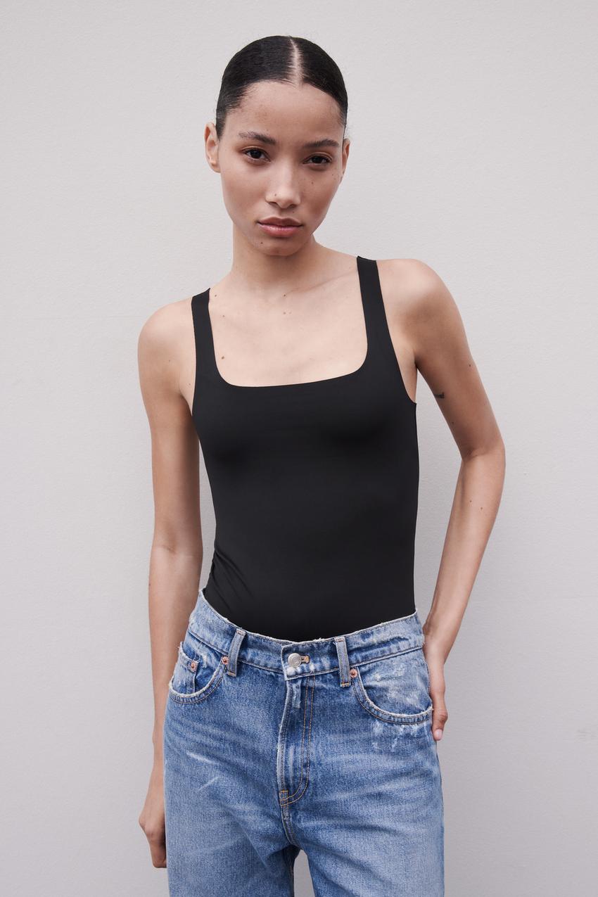 Zara black ribbed bodysuit Clearance