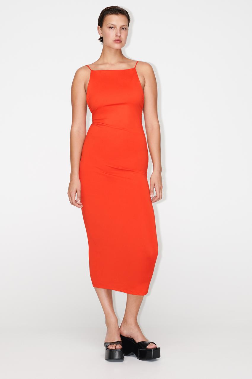 Zara midi dress red Clearance