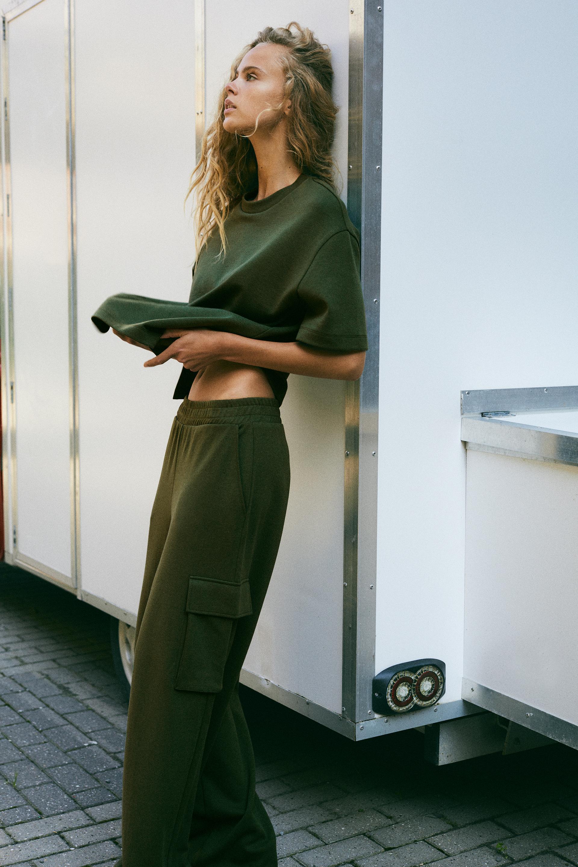 Zara plush jersey cargo trousers Clearance