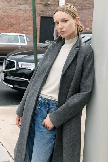 Grey women's coat zara Clearance