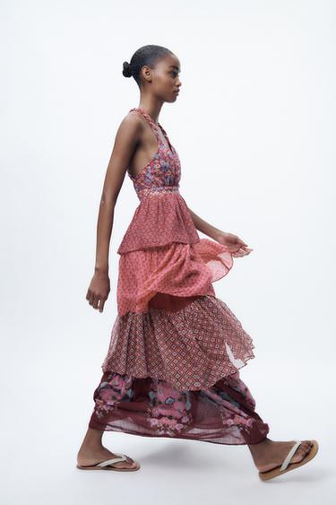 Zara tiered ruffle dress Clearance