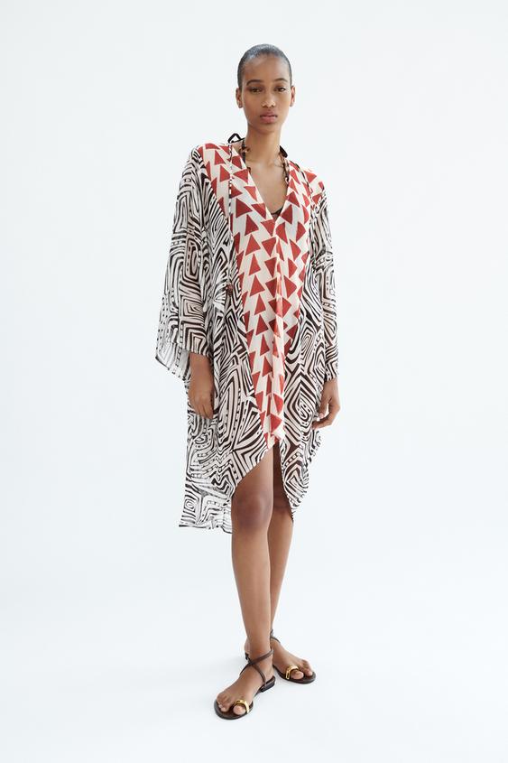 ASYMMETRIC PRINTED KAFTAN