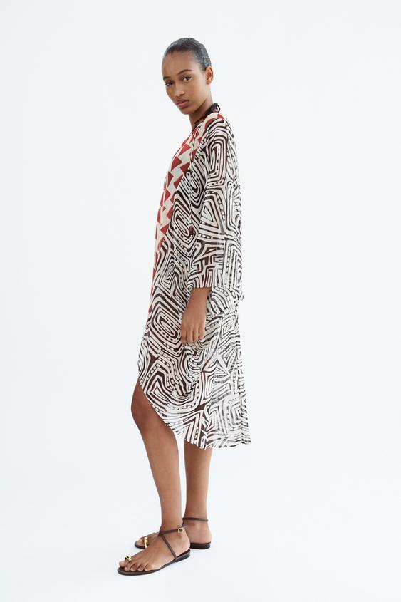 ASYMMETRIC PRINTED KAFTAN