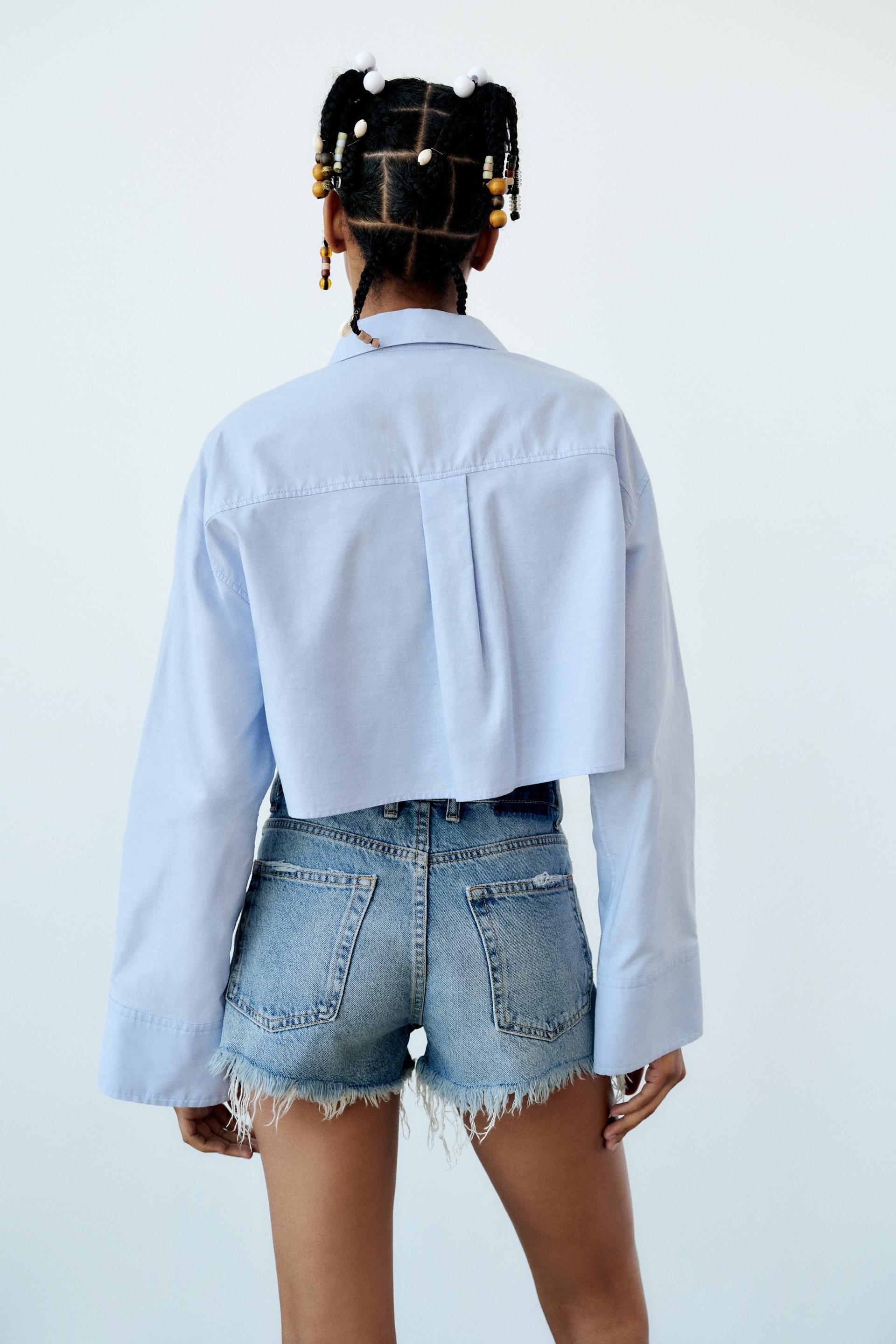 Mid rise denim shorts zara Clearance