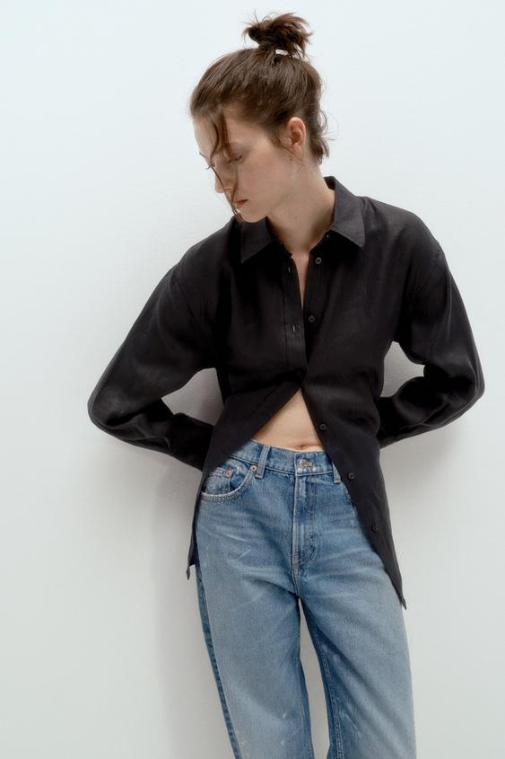 Image 1 of BUTTON-UP LINEN SHIRT from Zara