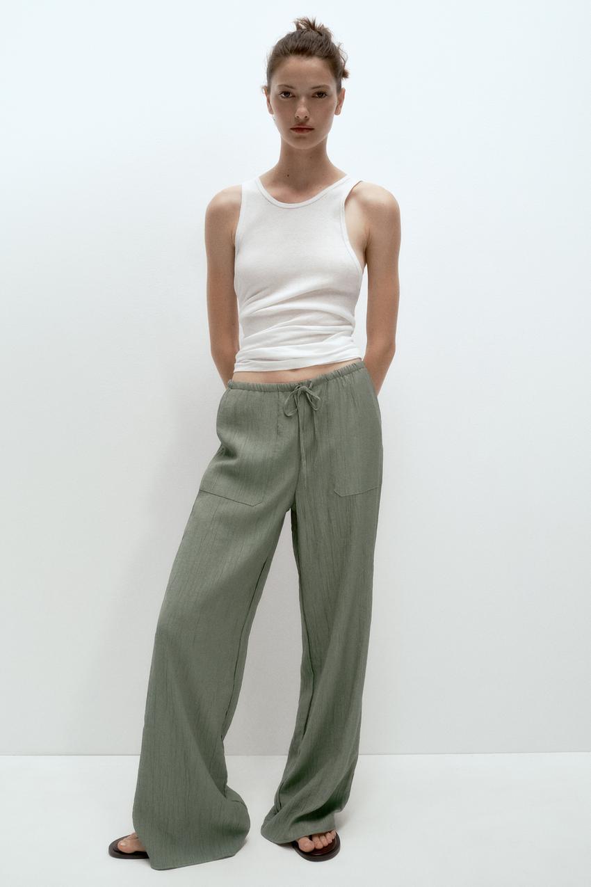 Zara green full length pants Clearance