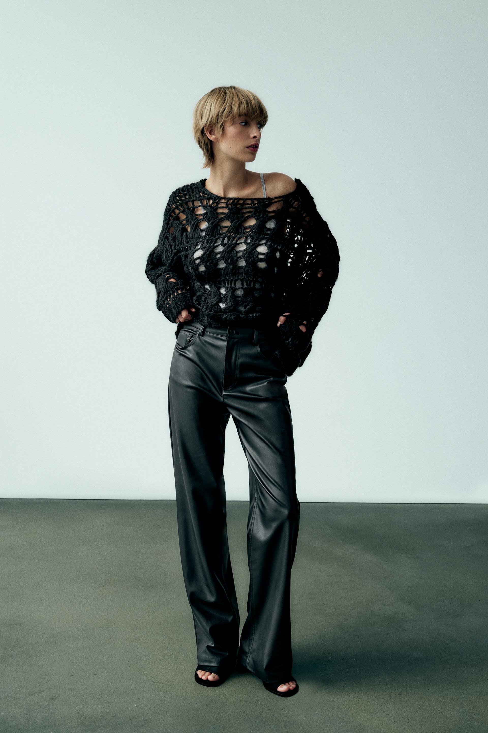 Zara long leather pants Clearance