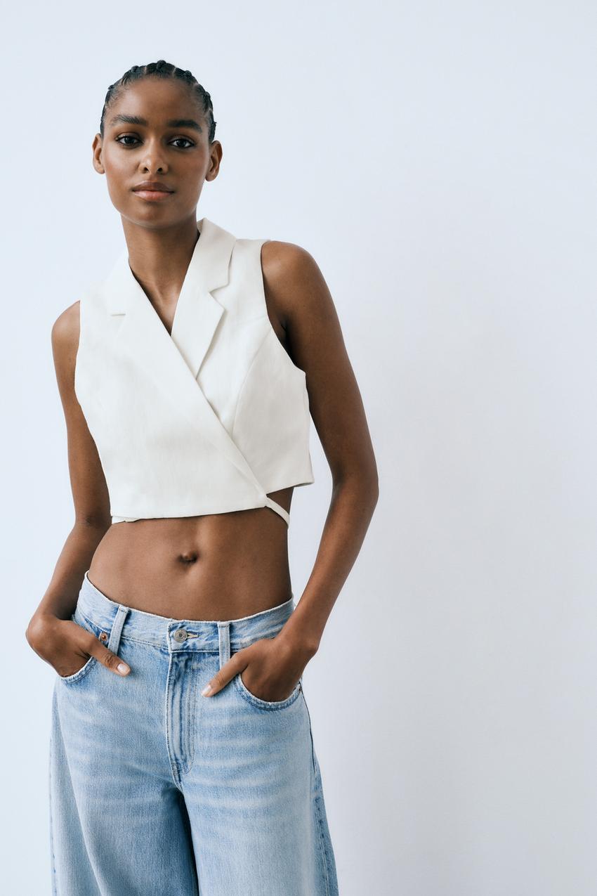Zara vest crop top Clearance