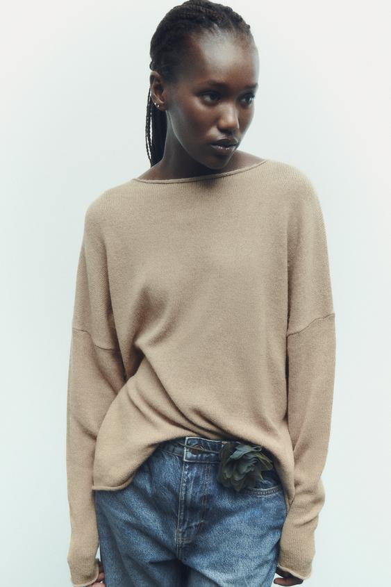 Grey roll neck jumper zara Outlet