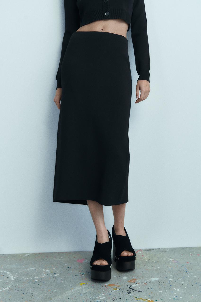 Zara black knit skirt Clearance