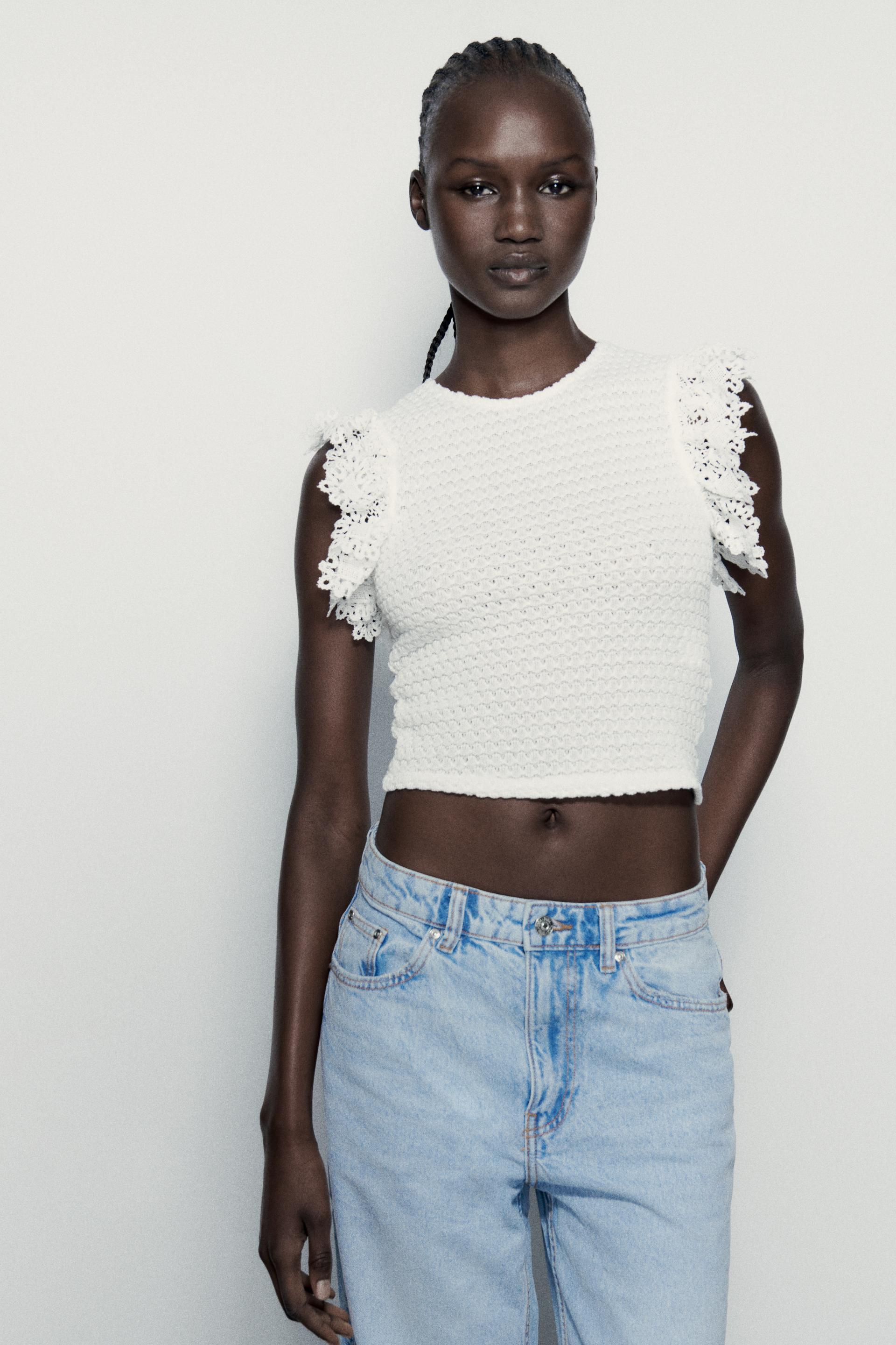 Zara scalloped top Clearance