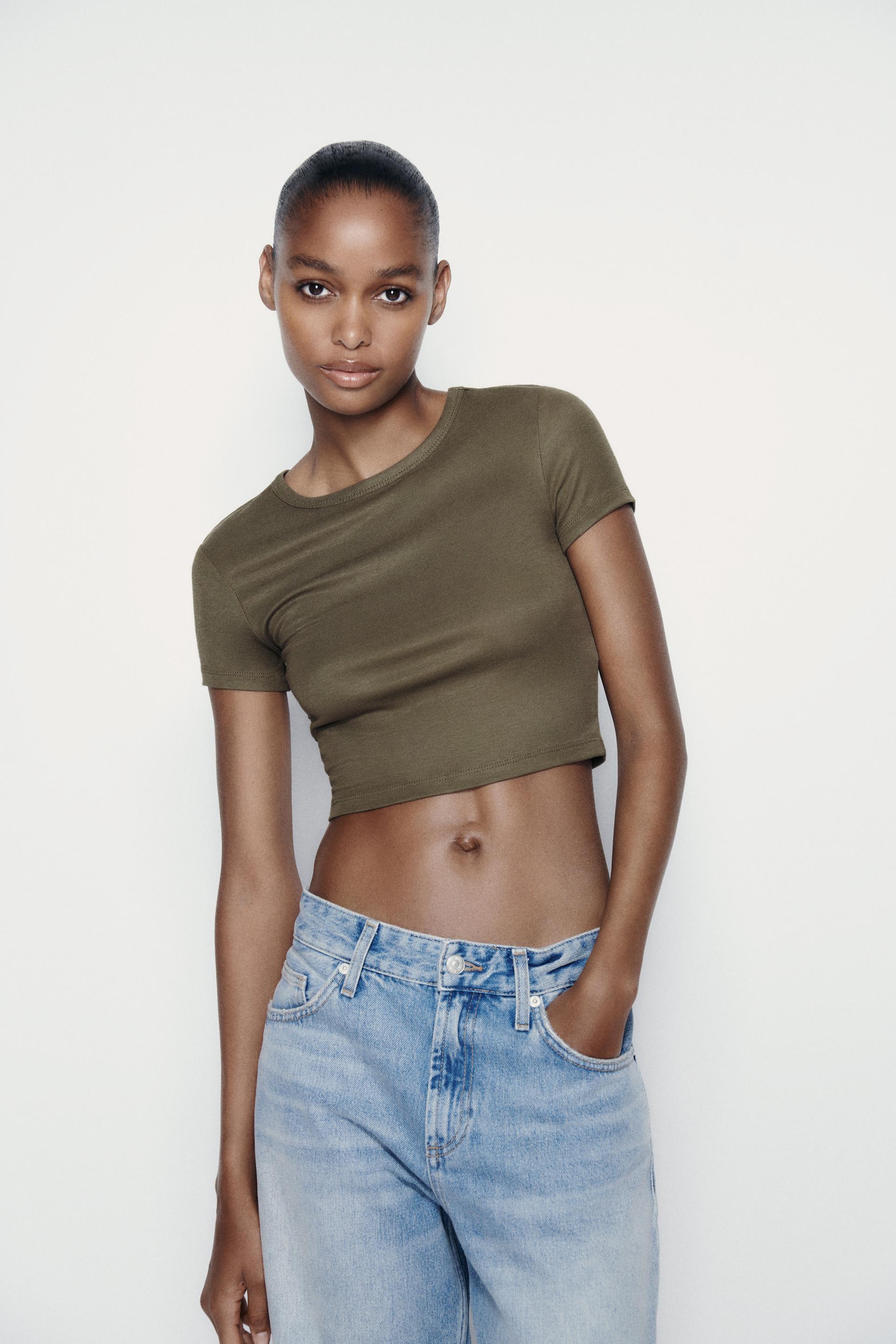 Crop top zara basic Clearance