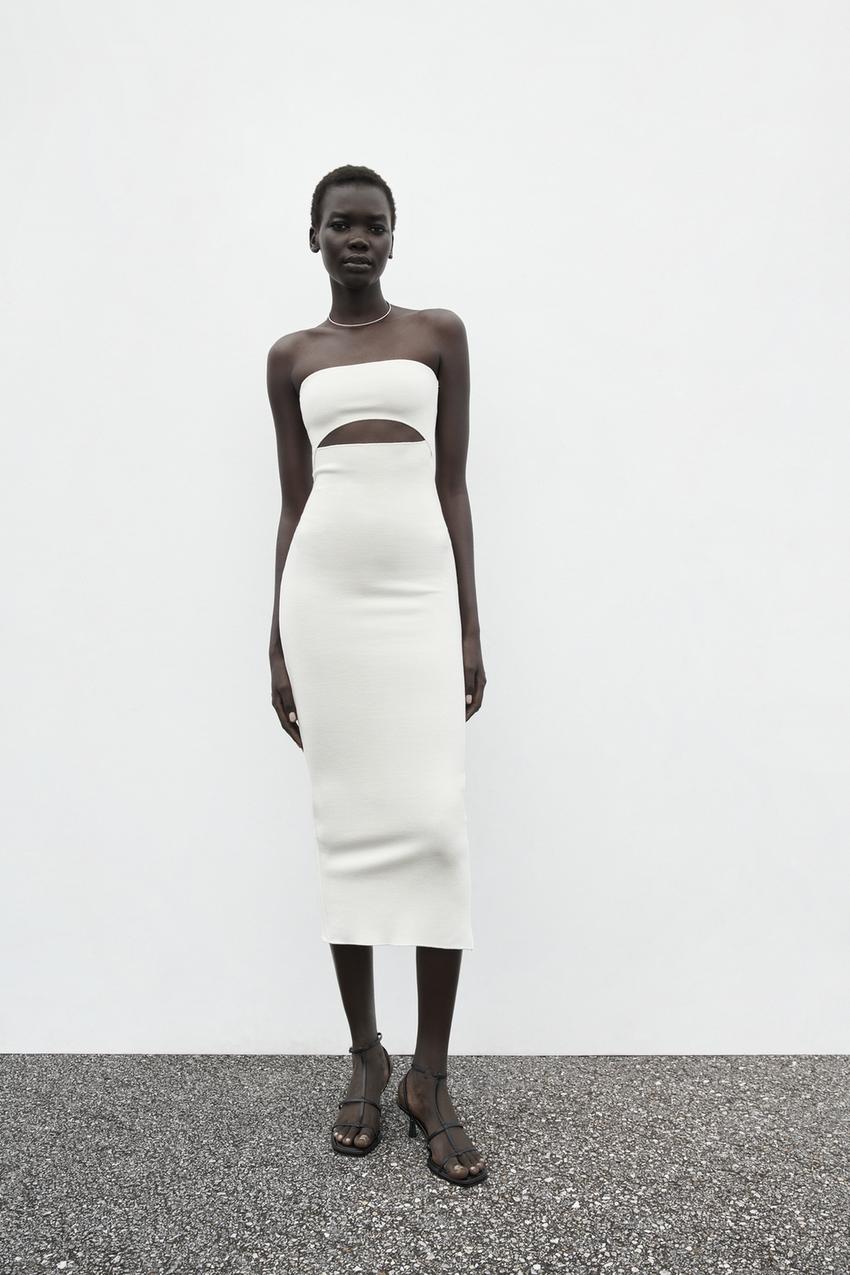 White cut out zara dress Clearance