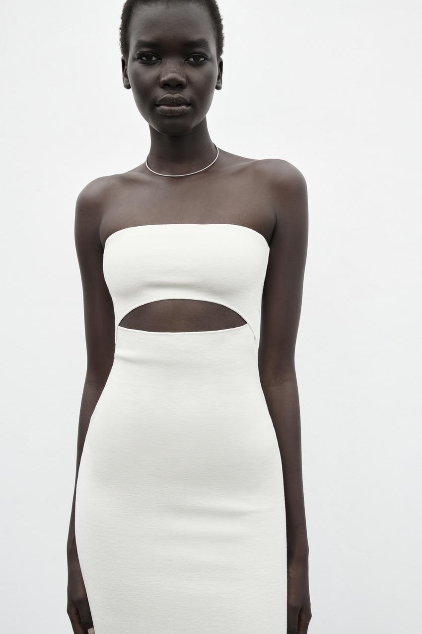 White cut out zara dress Clearance