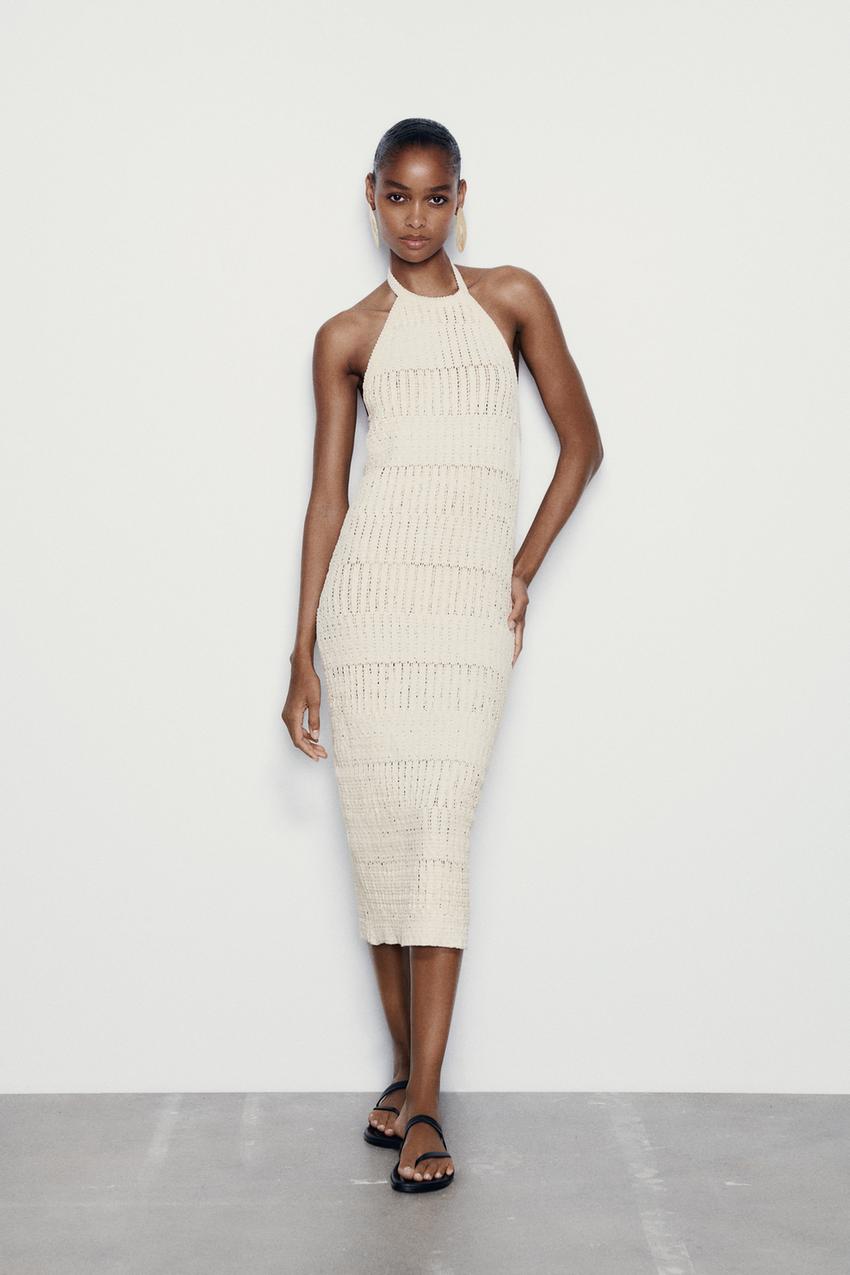 Knit halter dress zara Clearance