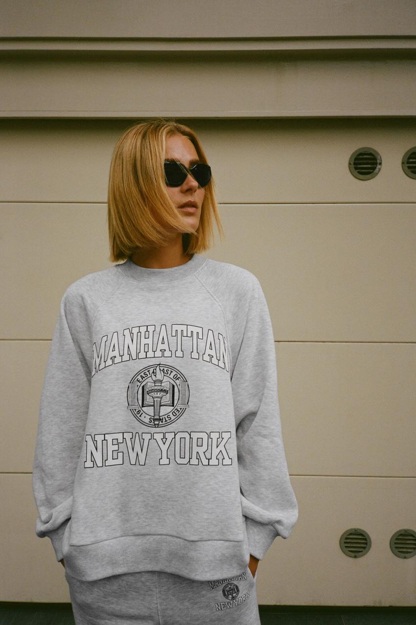 Zara grey cotton sweat shirt Clearance