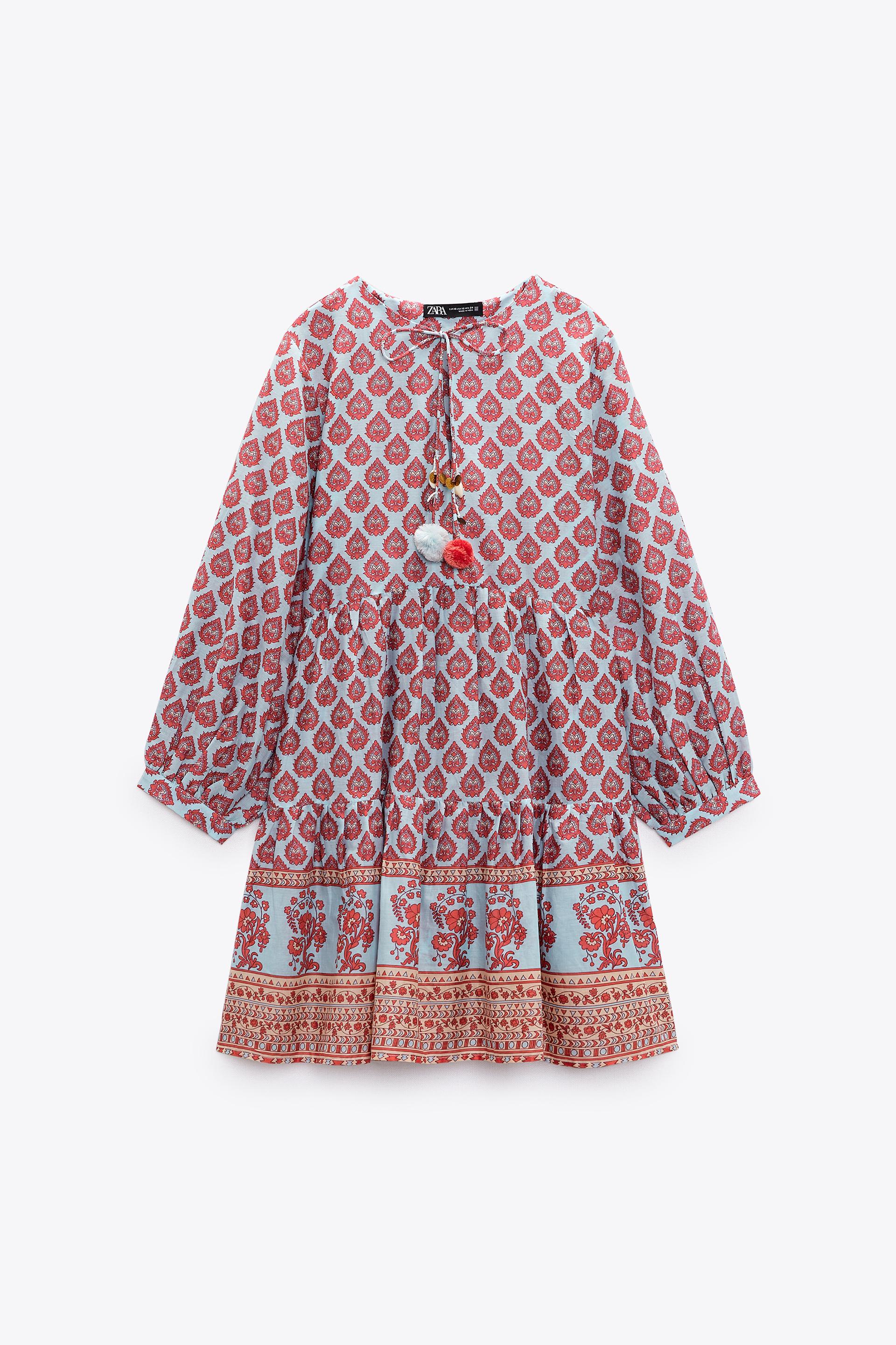 Oversized printed dress zara Clearance