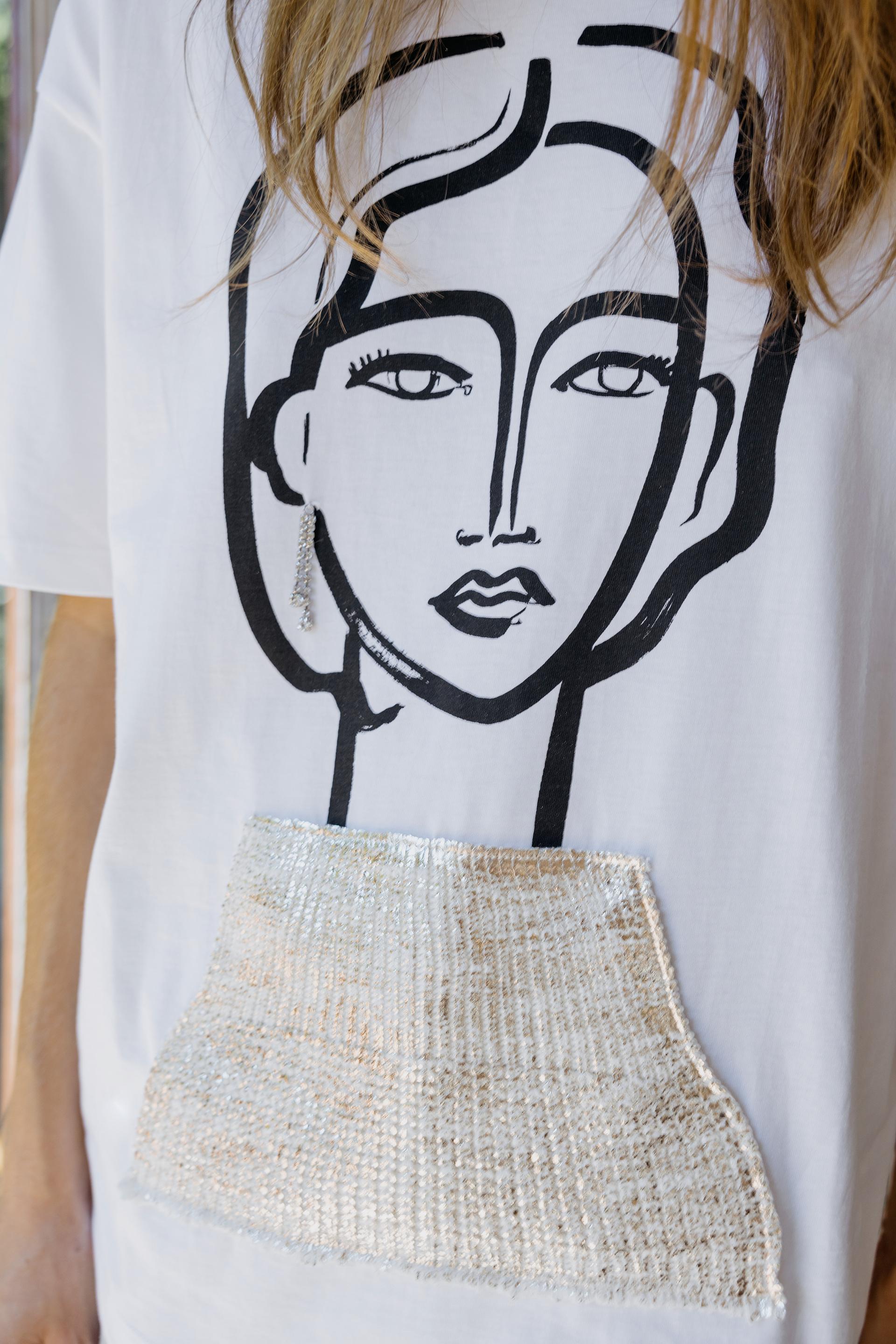 zara face t shirt