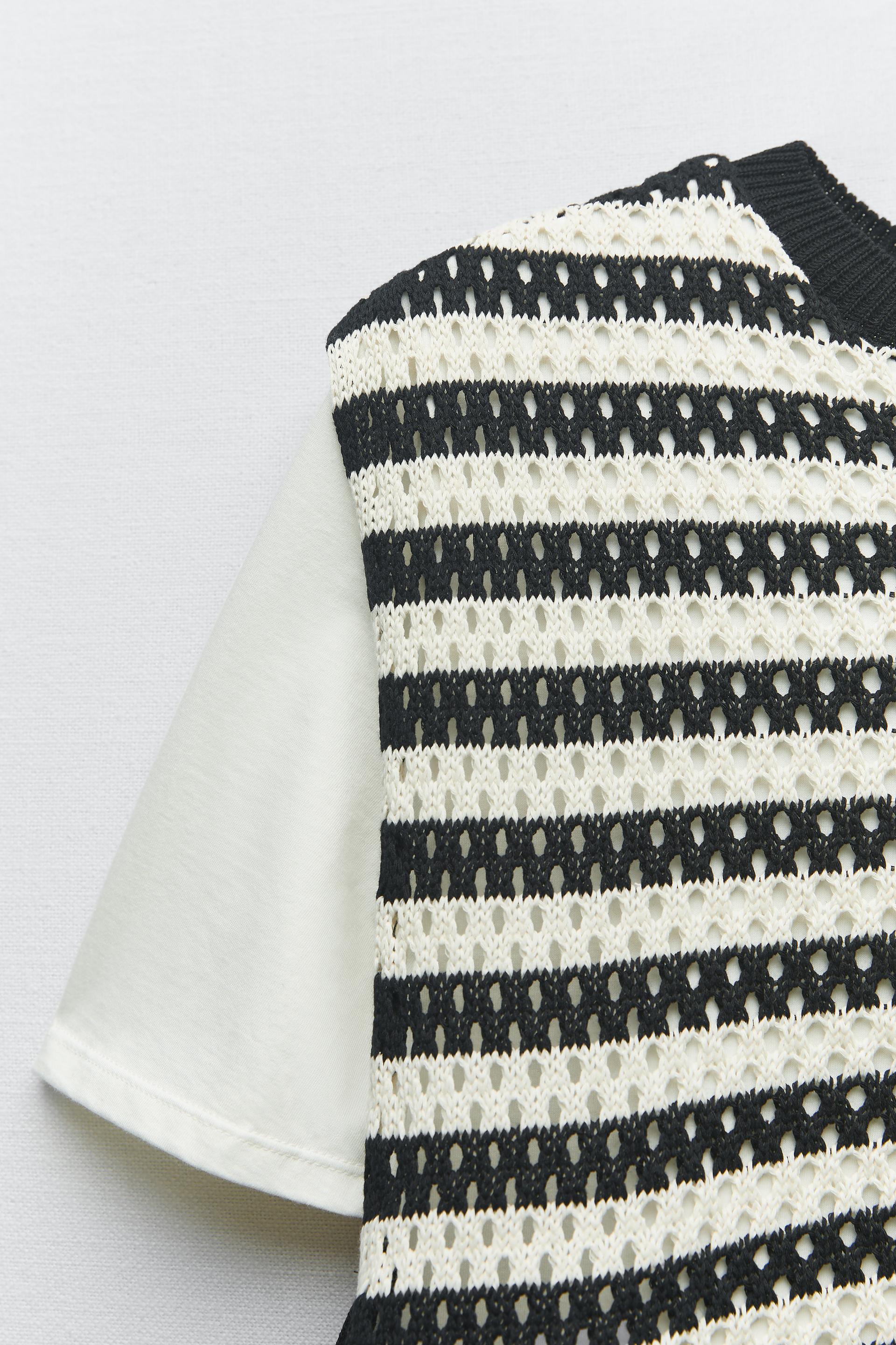 COMBINATION TRICOT VEST - Black / Ecru | ZARA Canada