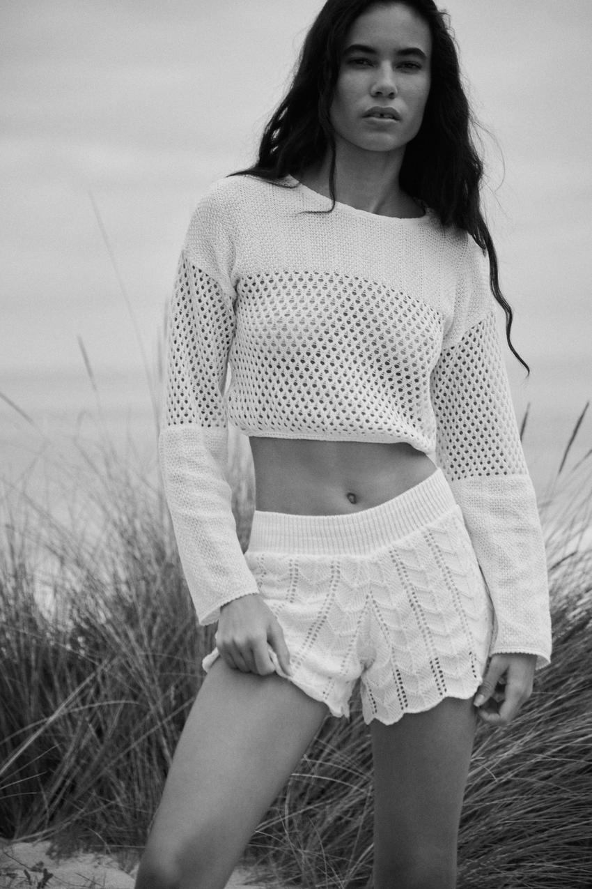 Zara crochet knit top Clearance