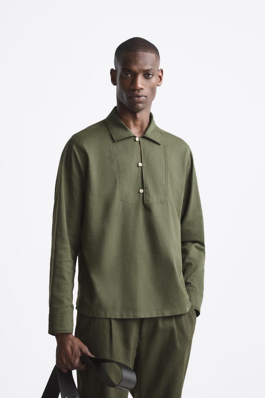 Linen shirt polo Clearance