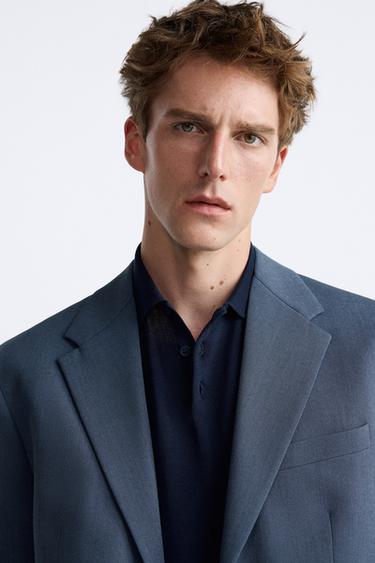 Zara men's navy blue coat Clearance